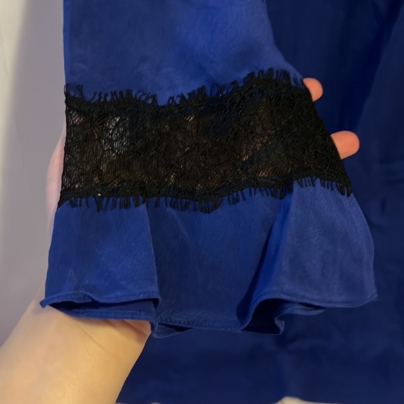 Rebecca Taylor Navy Silk Lace Dress size 6 - Picture 2 of 8